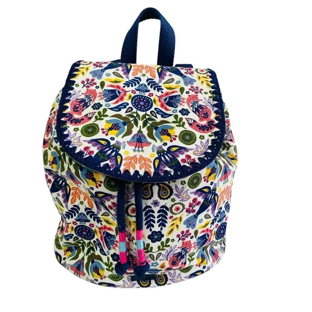 Sakroots Hermosa Canvas Folder Flap Backpack In Fox Otomi Forest Print